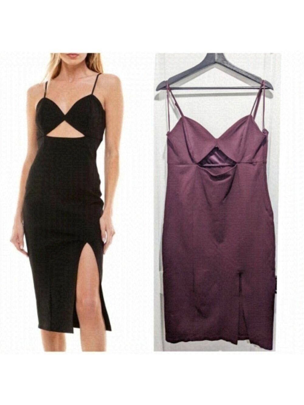 New socialite | Sleeveless Cutout Midi Dress in Wine